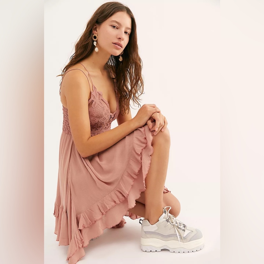 Free People Women's Adella Slip Dress Rose - Picture 3 of 12